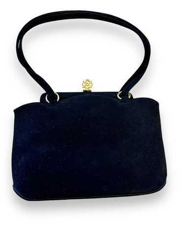 1950s Rosenfeld Suede Kiss Lock Handbag