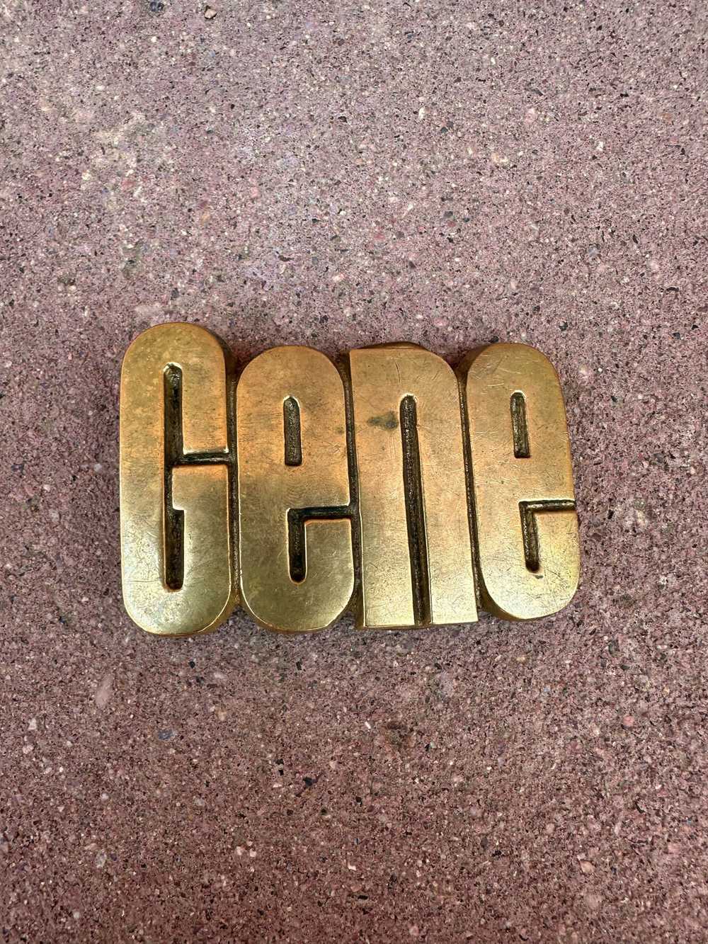 "Gene" Belt Buckle - Solid Brass - image 1