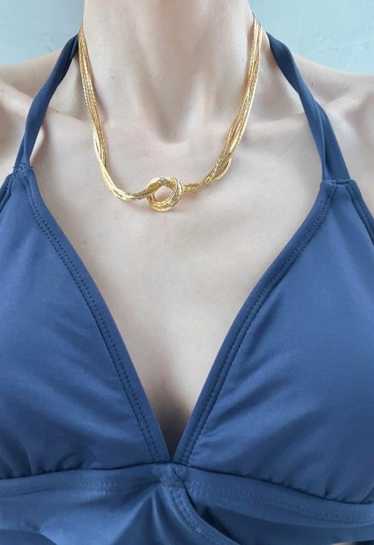 gold plated infinity knit necklace