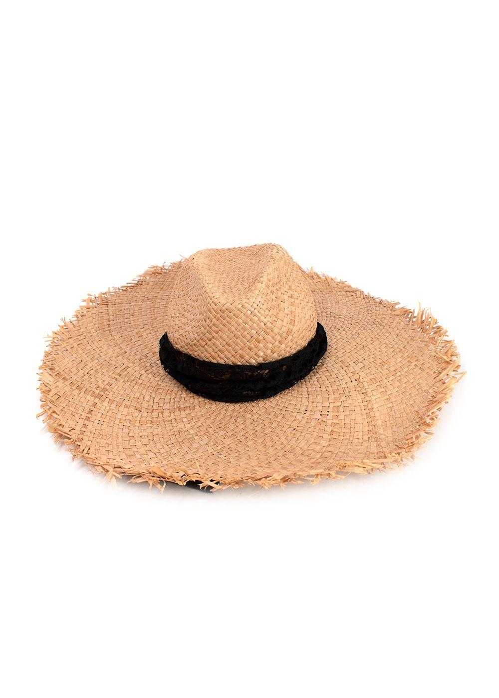 Managed by hewi Valentino Beige Straw Hat with Bl… - image 2