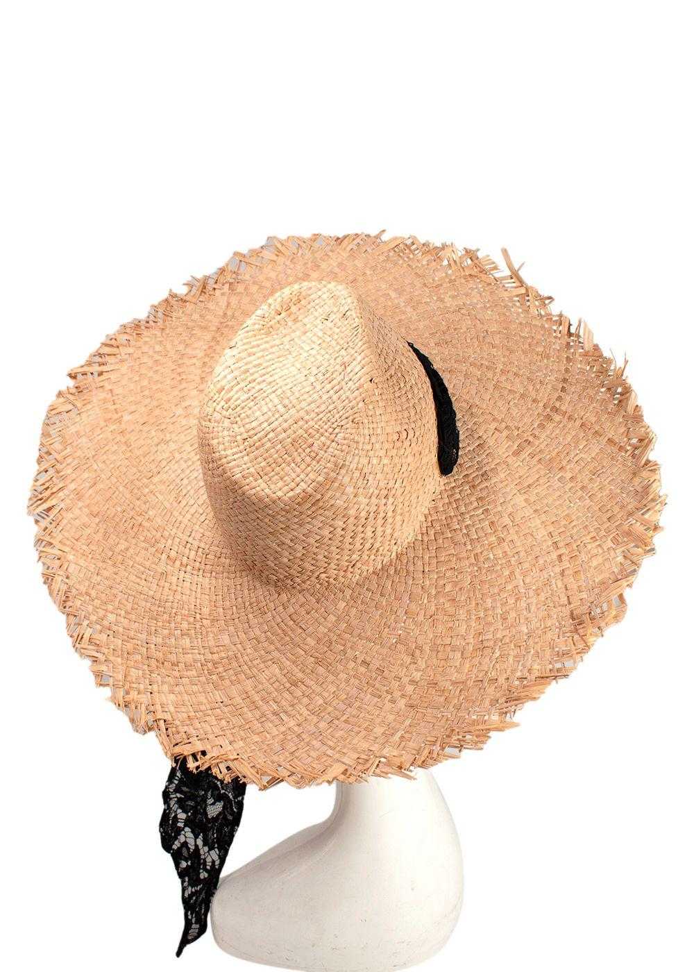 Managed by hewi Valentino Beige Straw Hat with Bl… - image 5