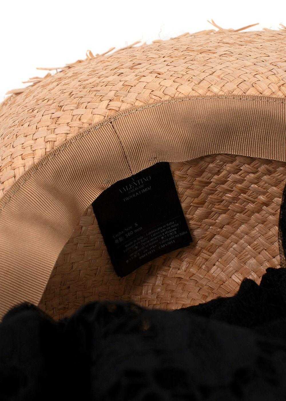 Managed by hewi Valentino Beige Straw Hat with Bl… - image 9