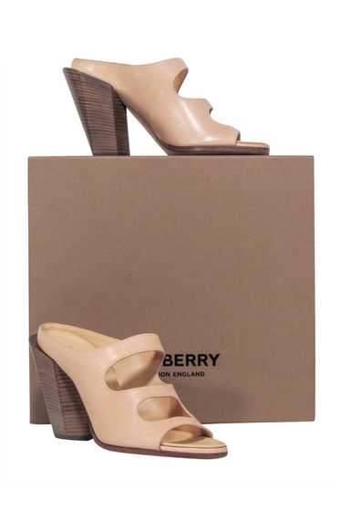 Burberry - Beige Leather Open Toe "Kiersten" Mule 