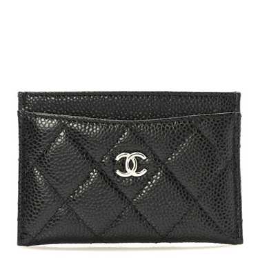 CHANEL Caviar Quilted Card Holder Black
