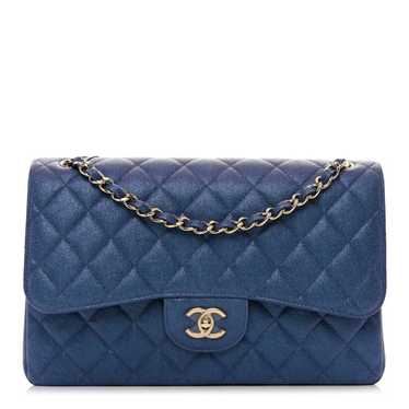 CHANEL Iridescent Caviar Quilted Jumbo Double Flap
