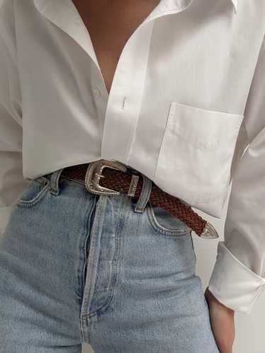 Vintage Western Braided Leather Belt