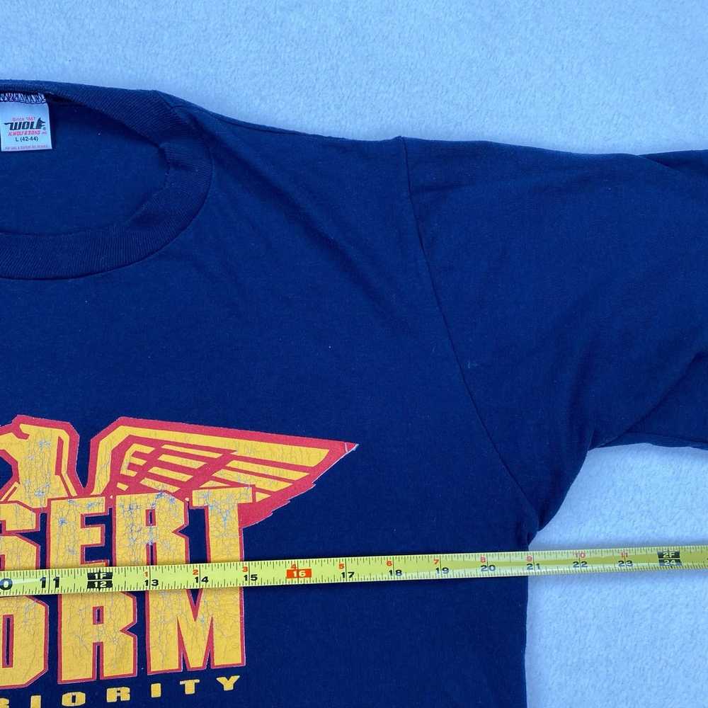 Vintage Desert Storm Shirt Size Large Blue Single… - image 6