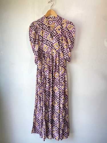 Matta Purple & Yellow Batik Print Dress