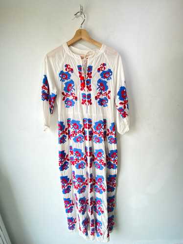 Nimo With Love Blue & Red Embroidered Dress