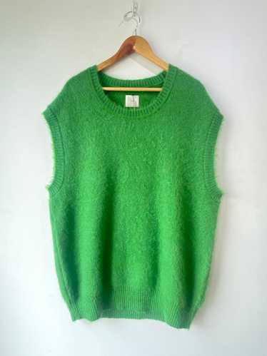Smock Green Fuzzy Sweater Vest