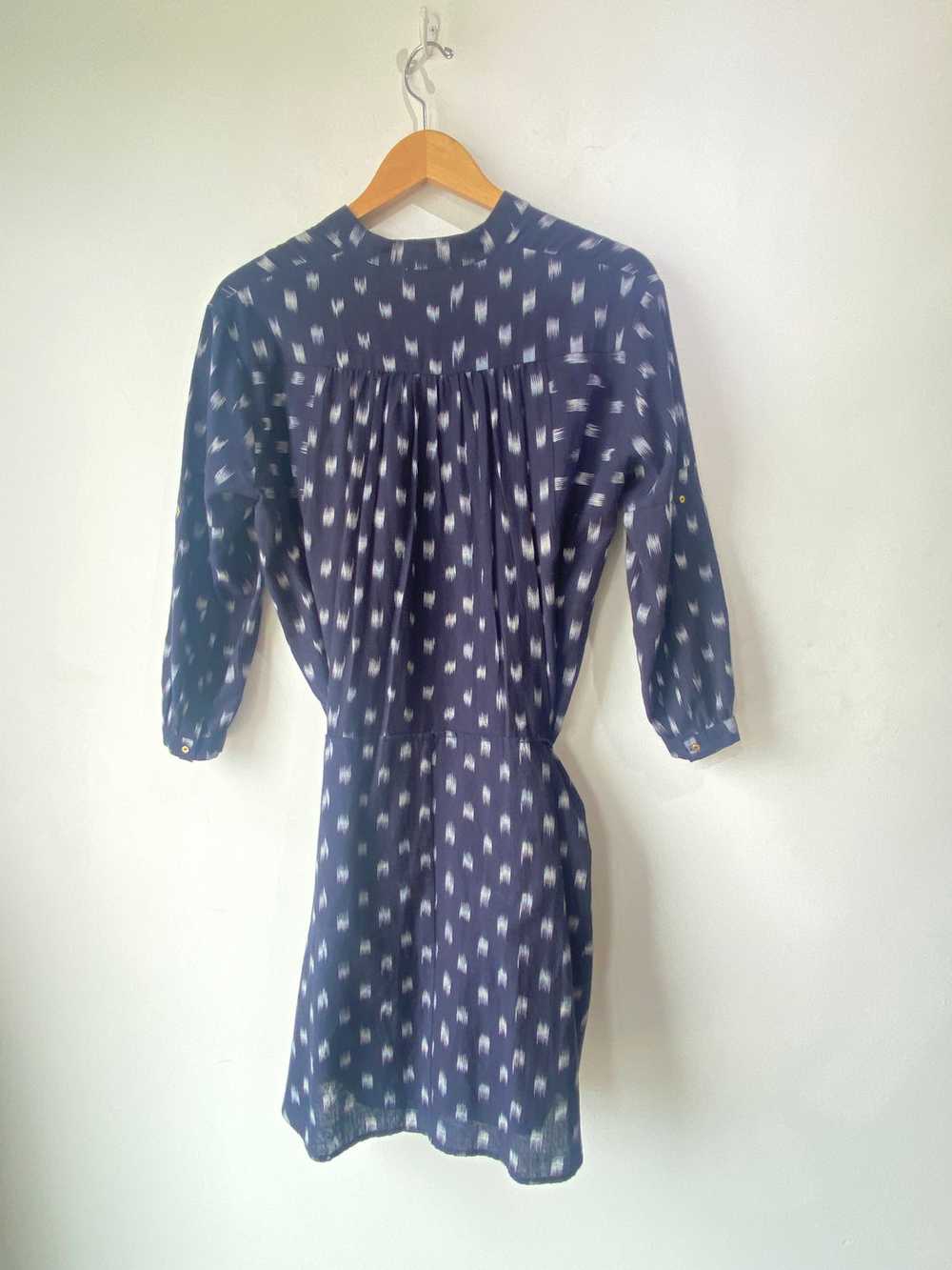 Ulla Johnson Navy Batik Print Tie Dress - image 4