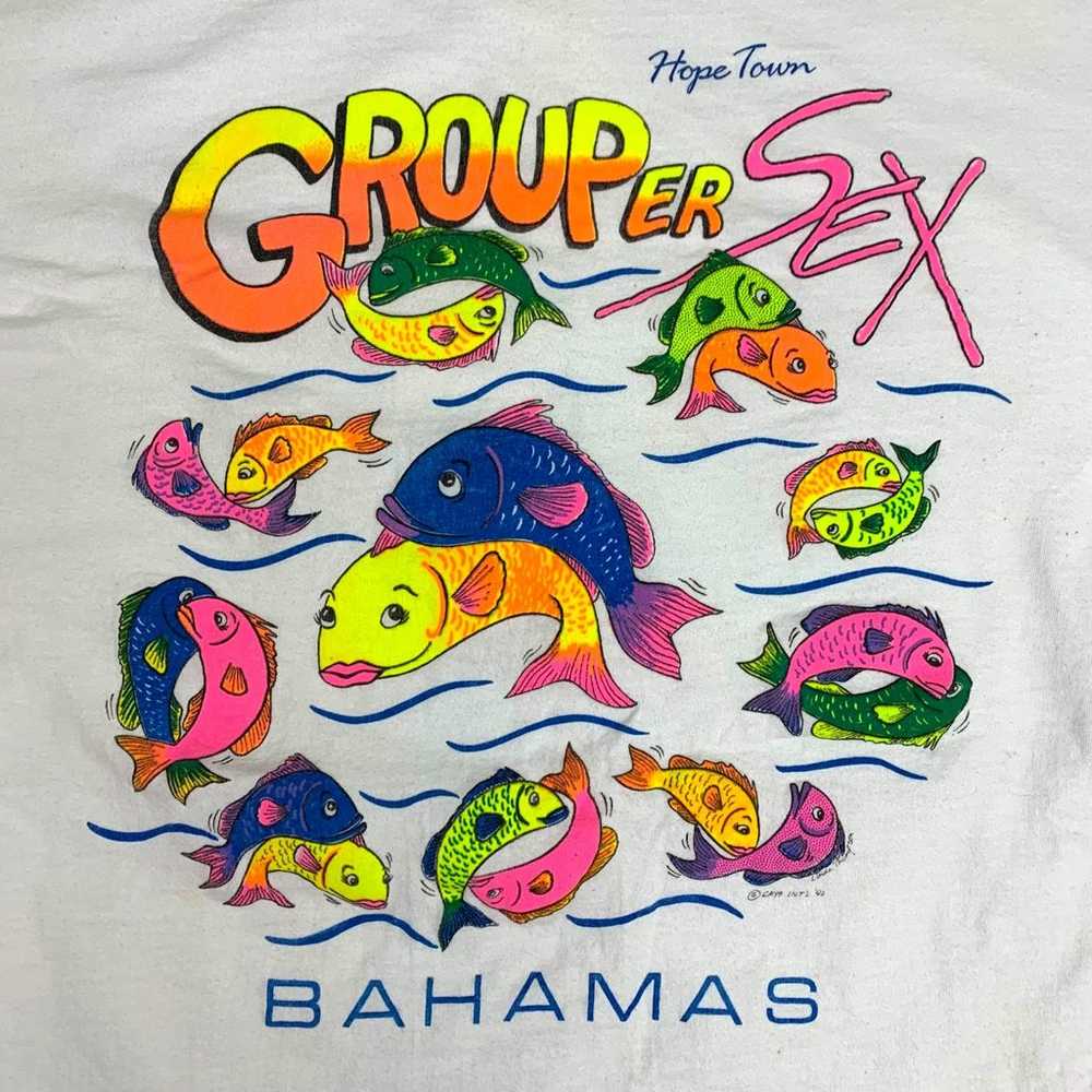 Vintage 90's Single Stitch T-Shirt Grouper Sex Fi… - image 2