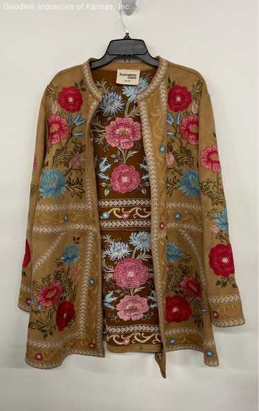 Savanna Jane Brown Floral Print Coat - Size 2X-3X