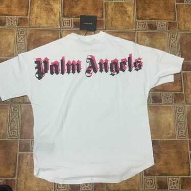 Palm Angels white curved logo T-shirt size M