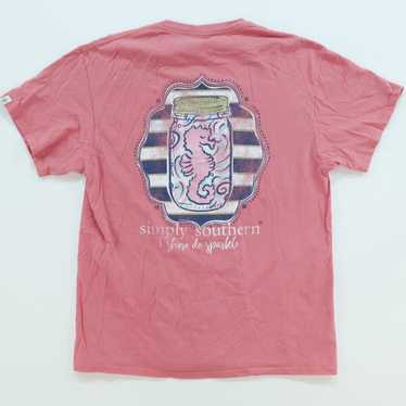 Seahorse Jar Simply Southern  Solid T-Shirt  Pink 