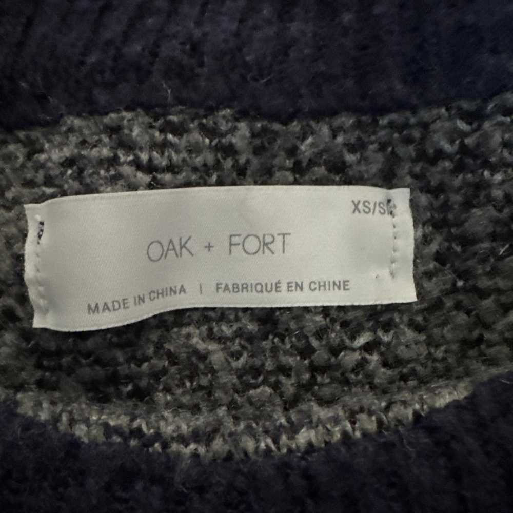 OAK + FORT Intarsia oversized sweater in blue & g… - image 10