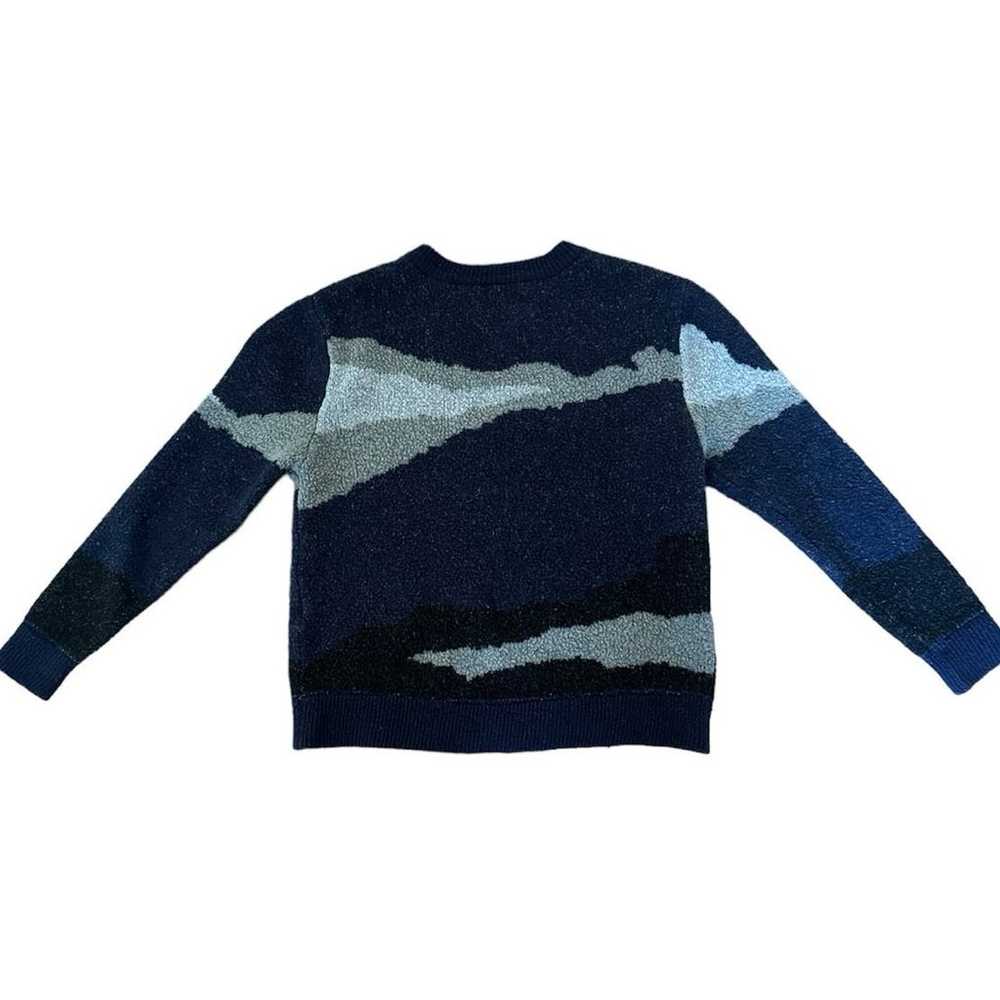 OAK + FORT Intarsia oversized sweater in blue & g… - image 5