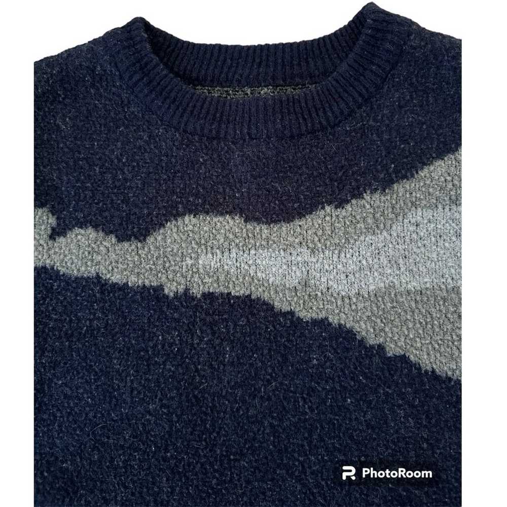 OAK + FORT Intarsia oversized sweater in blue & g… - image 7