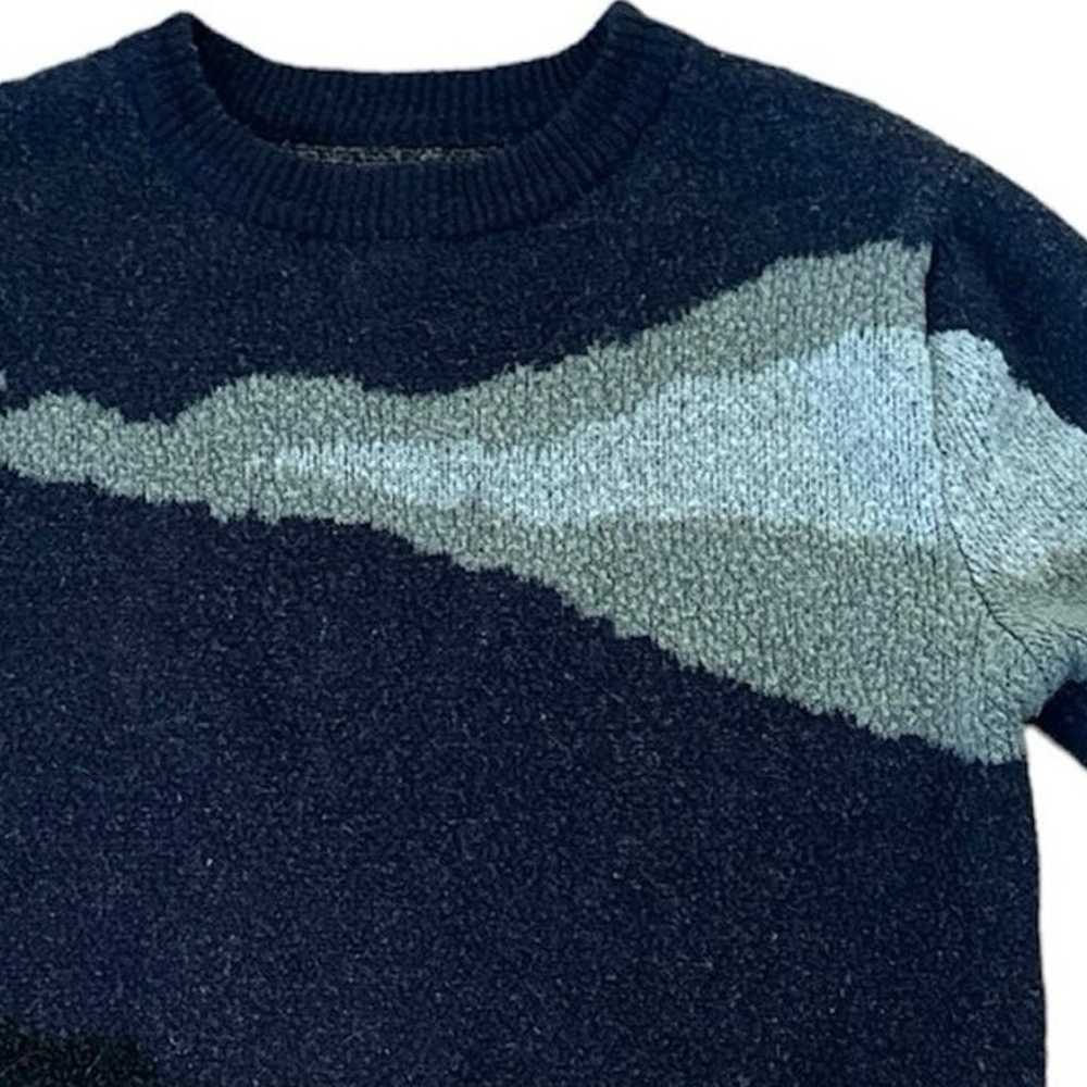 OAK + FORT Intarsia oversized sweater in blue & g… - image 8