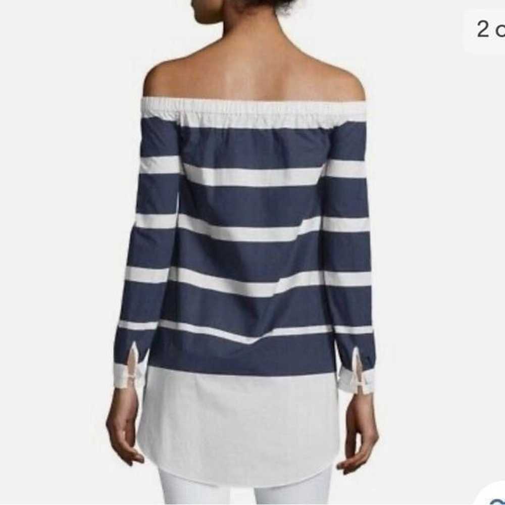 Derek Lam 10 Crosby Off The Poplin Striped Off Th… - image 3