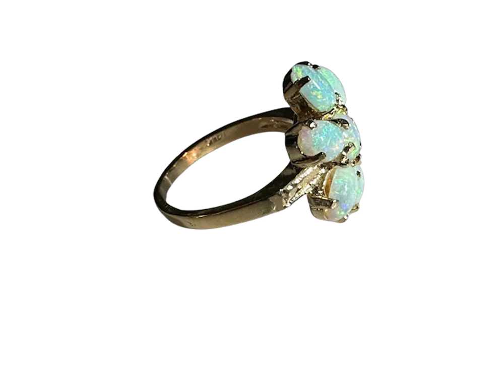 14K YG Opal Flower Ring - image 3