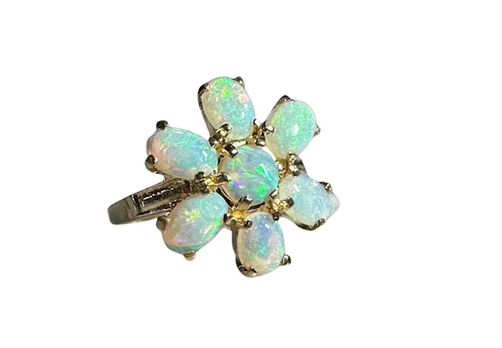 14K YG Opal Flower Ring - image 6