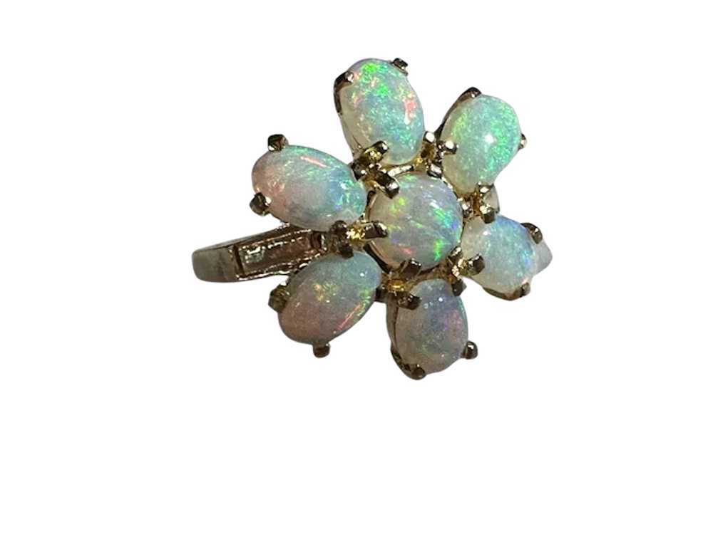 14K YG Opal Flower Ring - image 7