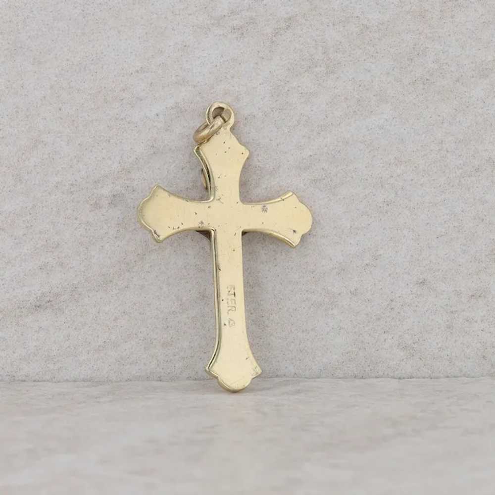 Sterling Silver & Gold Plated Filigree Cross Pend… - image 2