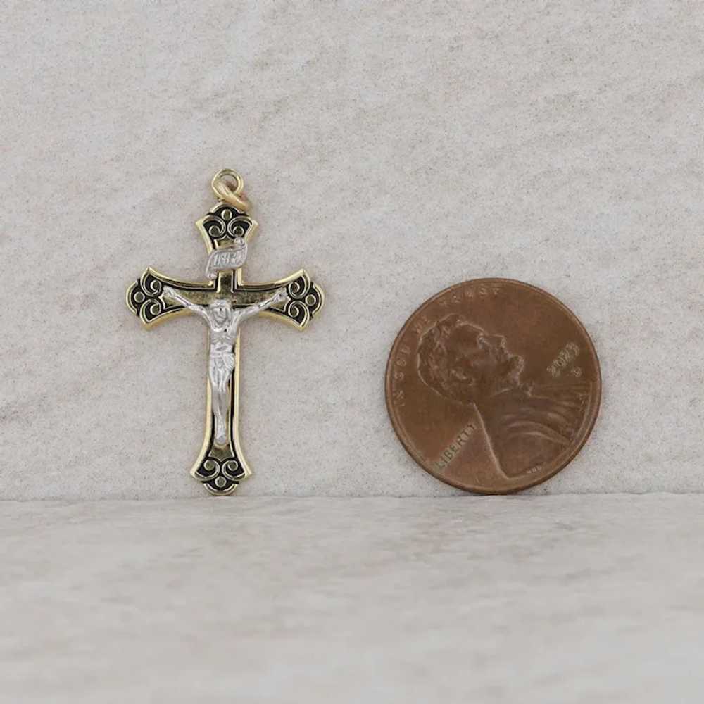 Sterling Silver & Gold Plated Filigree Cross Pend… - image 3