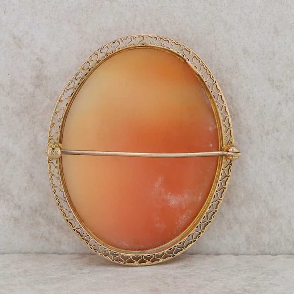 10k Yellow Gold Cameo Pin Brooch - image 2