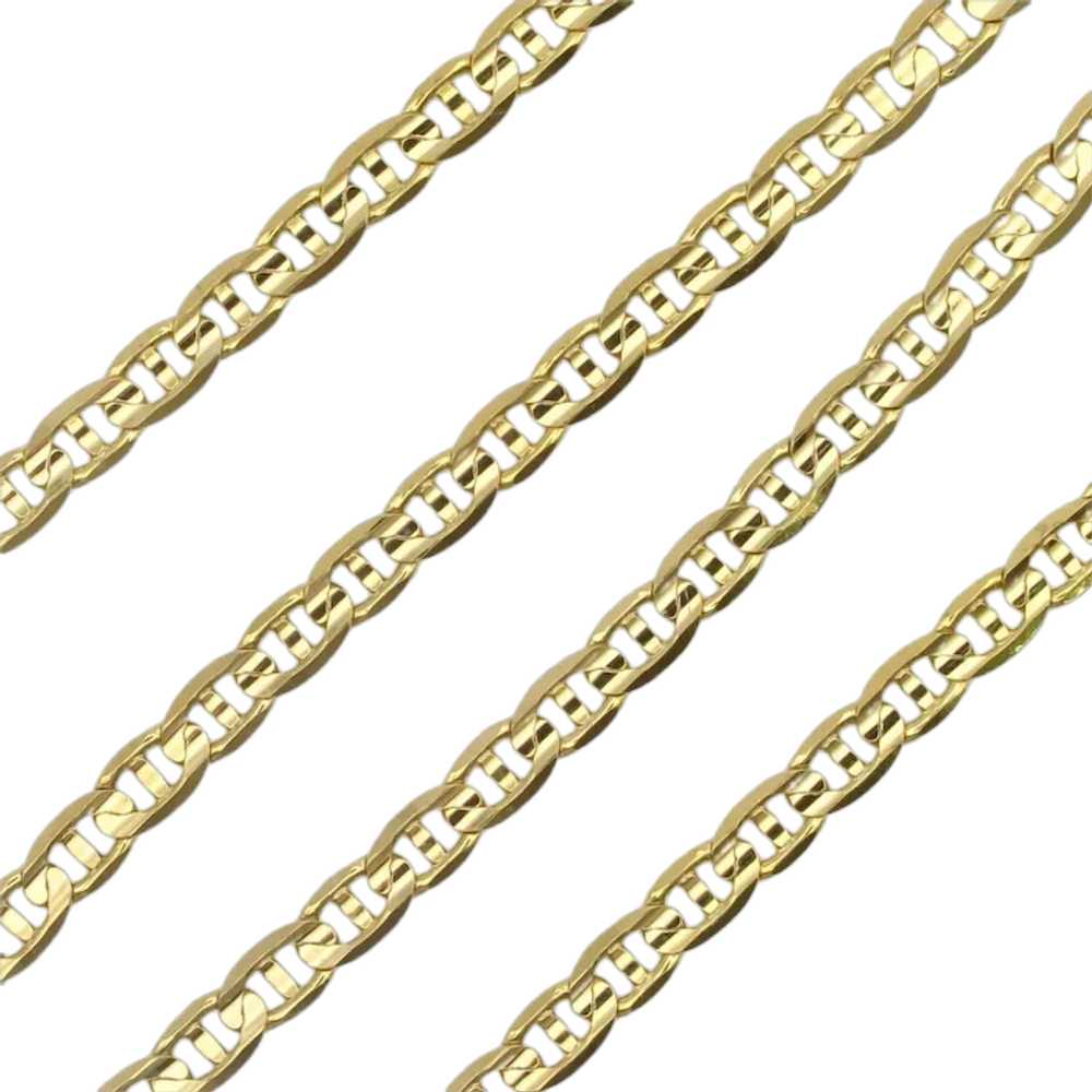 Flat Anchor / Mariner Chain Link Necklace 14K Yel… - image 1