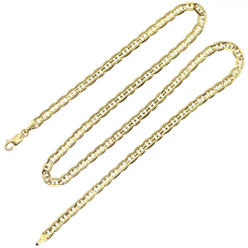 Flat Anchor / Mariner Chain Link Necklace 14K Yel… - image 2