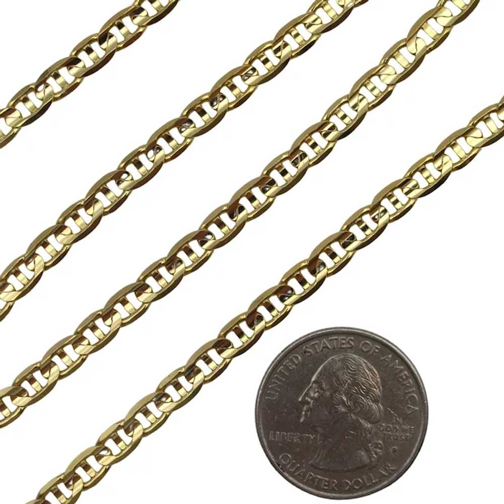 Flat Anchor / Mariner Chain Link Necklace 14K Yel… - image 3