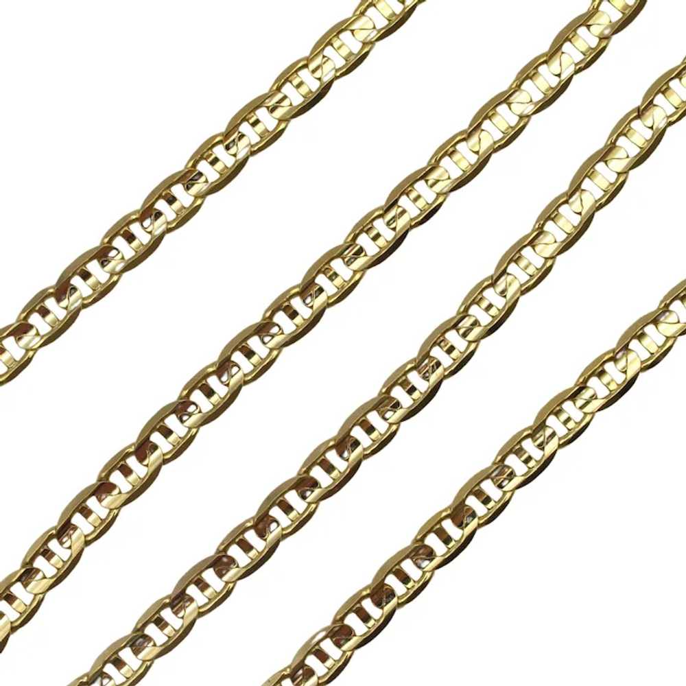 Flat Anchor / Mariner Chain Link Necklace 14K Yel… - image 5