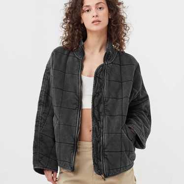 Free People Dolman Quilted Knit Jacket Full Zip O… - image 1