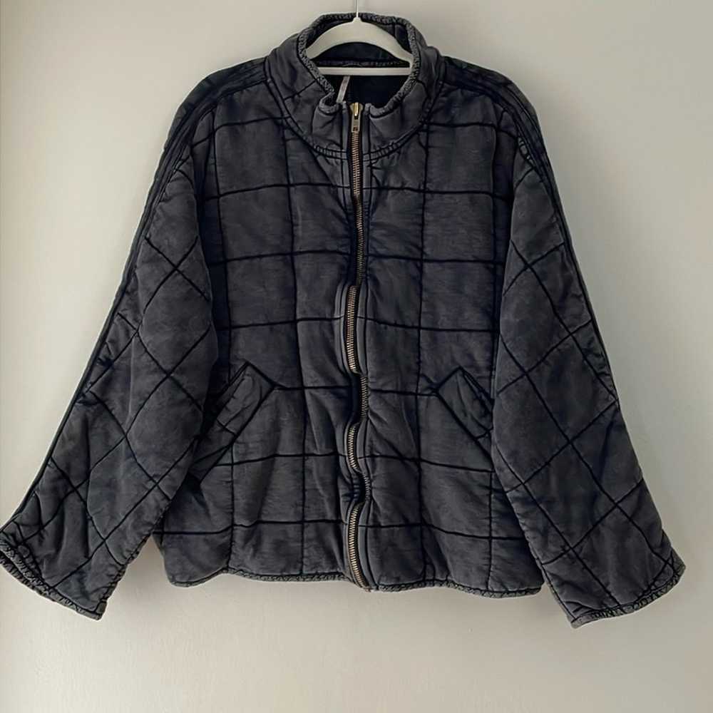 Free People Dolman Quilted Knit Jacket Full Zip O… - image 2