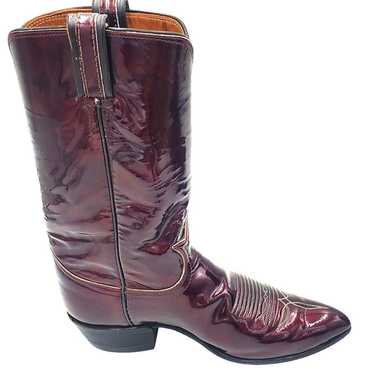 Vintage Tony Lama Cherry Patent Leather Cowgirl Bo