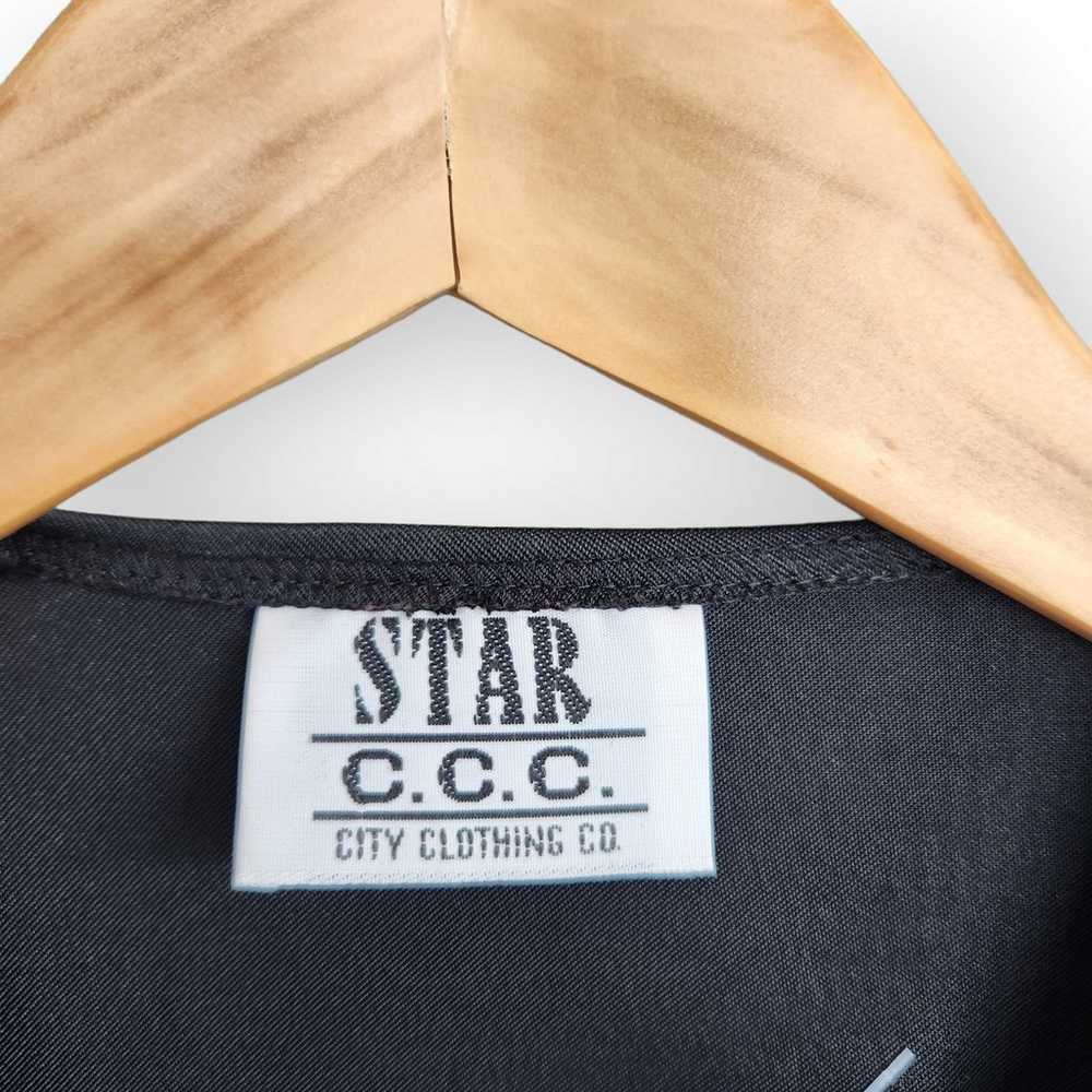 Vintage Star City Clothing Co Black Satin Button … - image 4