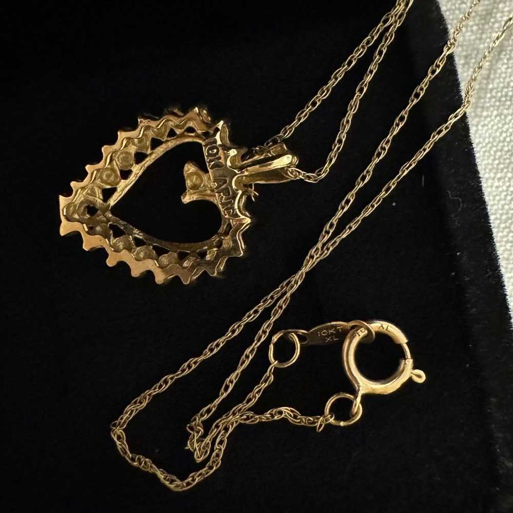 Gold 10k Necklace and Pendant - image 3