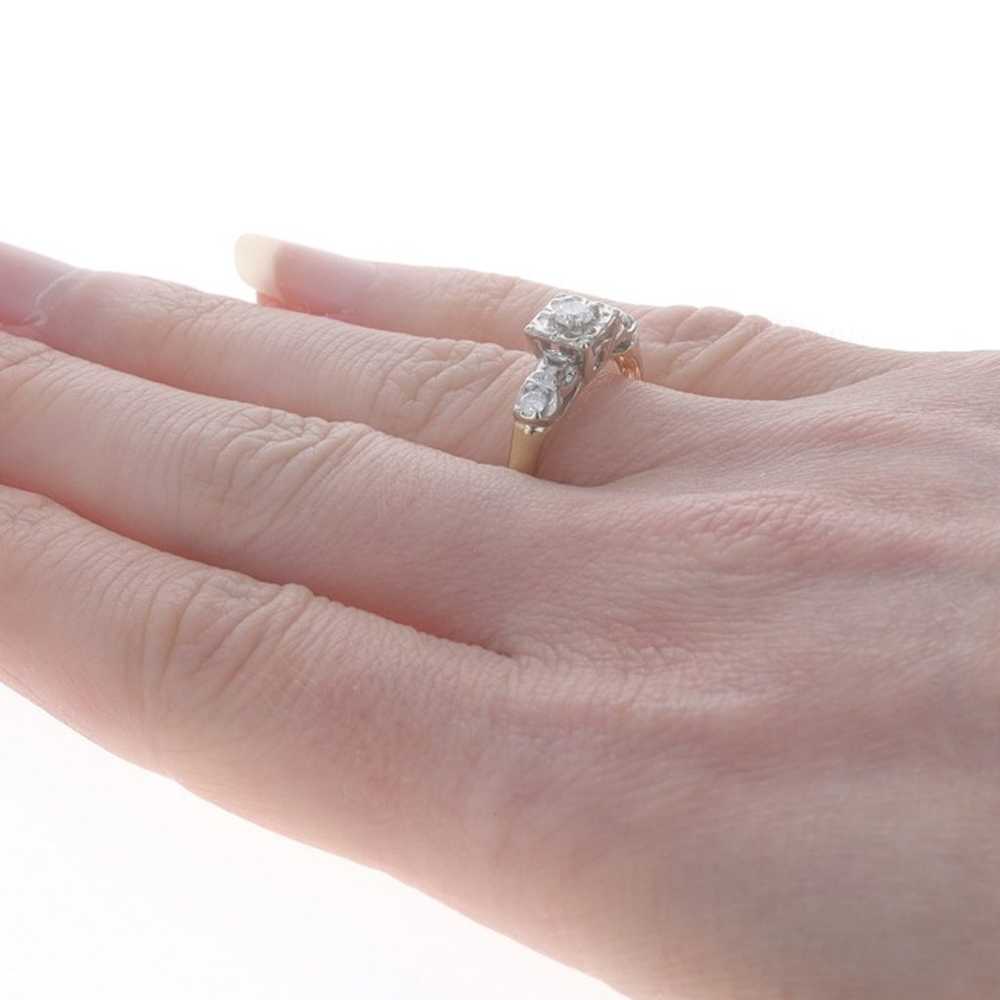 Yellow Gold Diamond Vintage Engagement Ring - 14k… - image 4