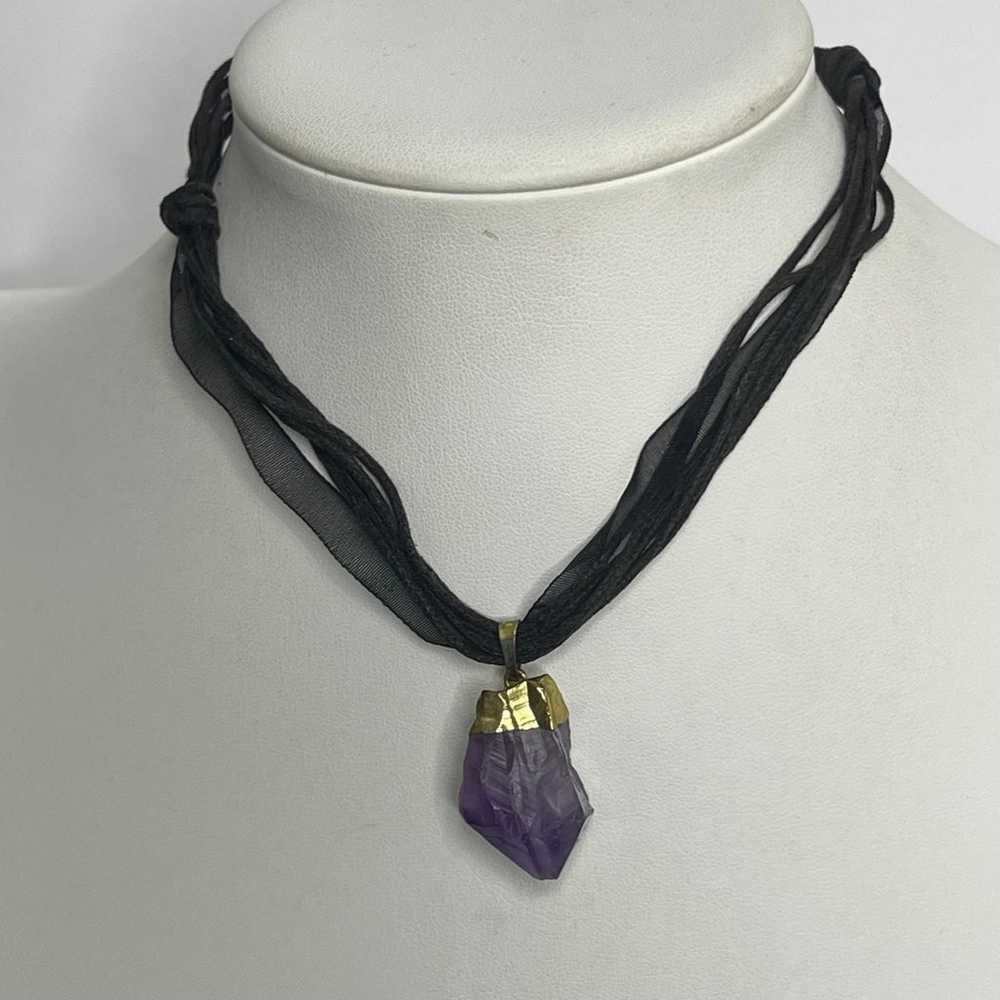 purple stone necklace boho bohemian trendy black … - image 7