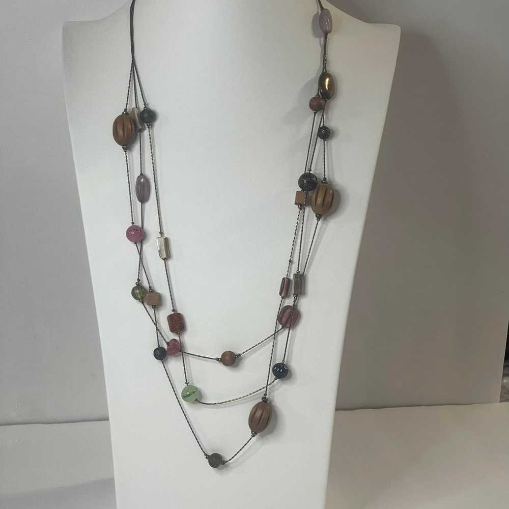 Lia Sophia necklace costume signed jewelry Neutra… - image 1