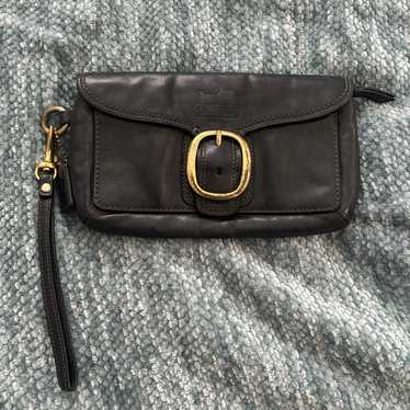 Vintage Coach Wallet Black Gold Buckle Y2K