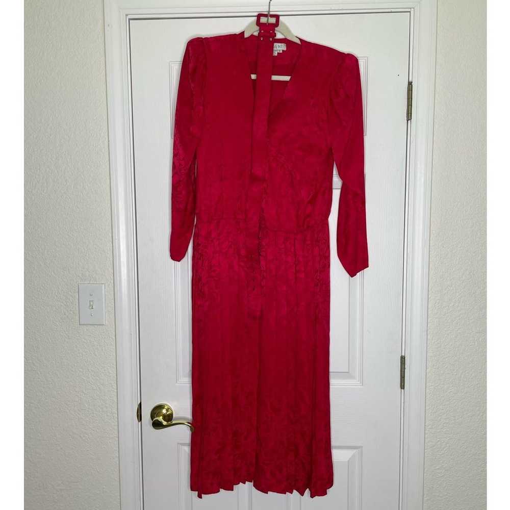 Argenti 100% Silk Vintage Dress Red/Pink Womens s… - image 1