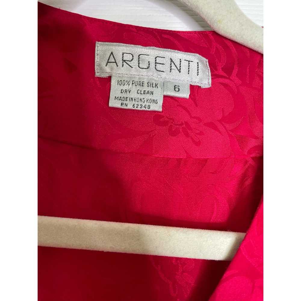 Argenti 100% Silk Vintage Dress Red/Pink Womens s… - image 8