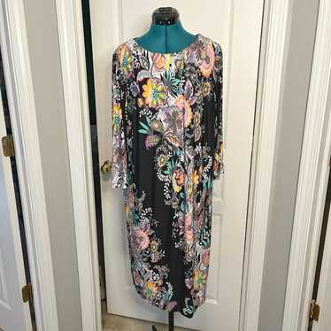 Bob Mackie Vintage Floral Knee Length Sheath 3/4 … - image 1