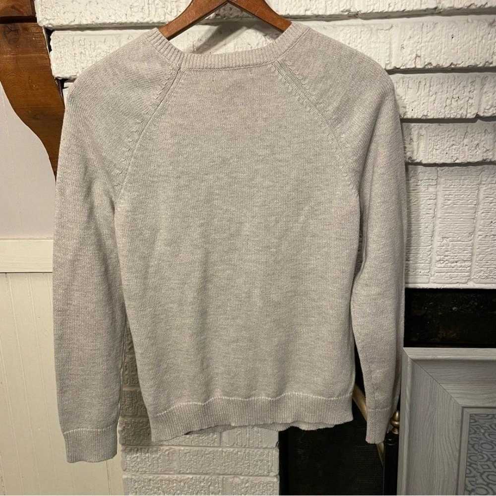 CHAPS sweater Size M Fair Isle Cotton Gray Pink B… - image 4