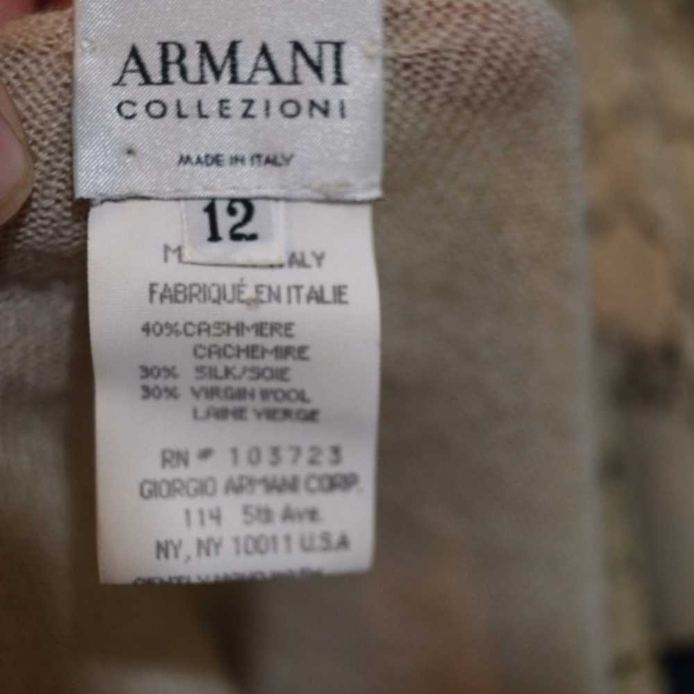 Armani Collezioni Leather Cardigan Set Tan Cashme… - image 12