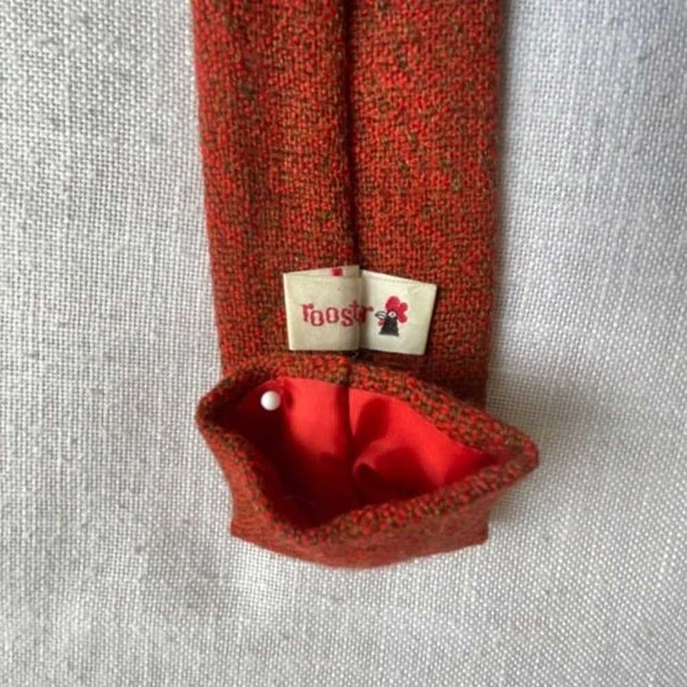 •Heatherloom Rooster Rare Woven All Wool Tie Vint… - image 8