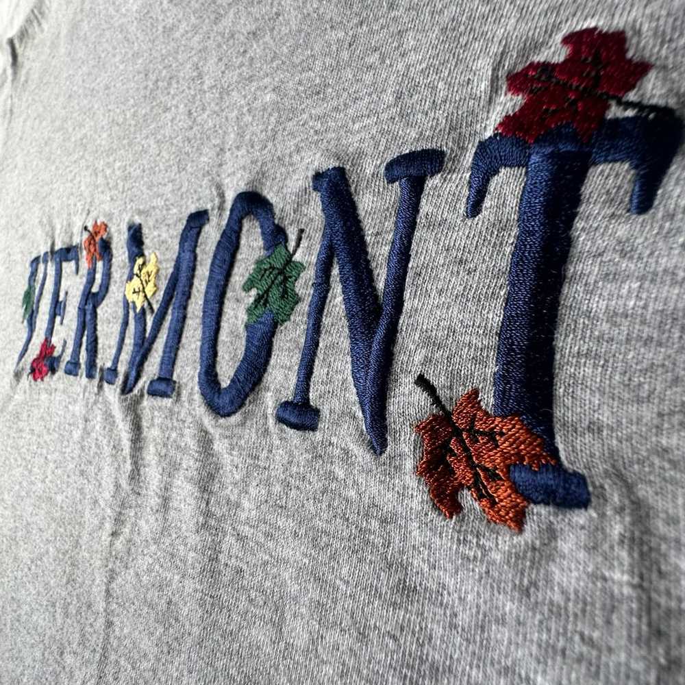 Vtg Embroidered Vermont Autumn Fall Shirt Mens La… - image 2